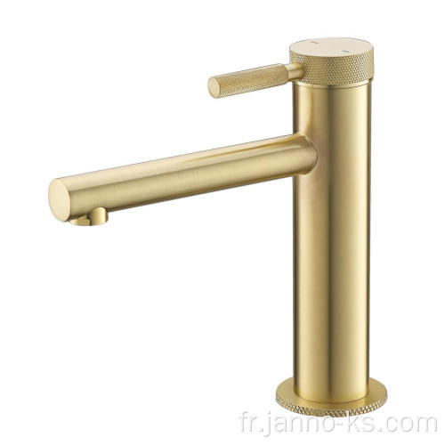 Mélangeur de robinet de salle de bain en or brossé